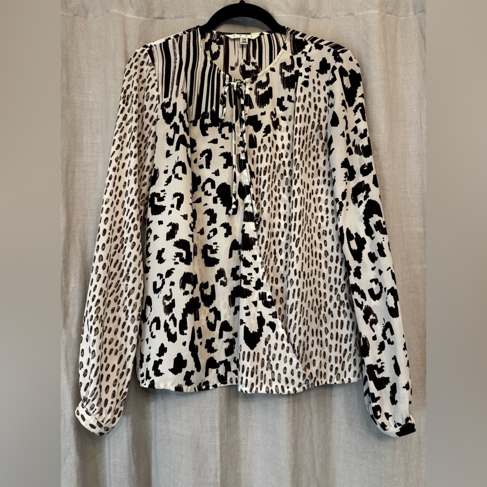 Cabi Wanderer Blouse Mixed Animal Print XS
